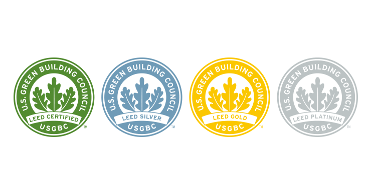 LEED Certification Levels from certified to silver, gold, platinum